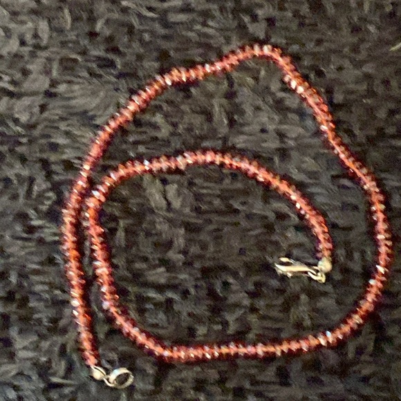 Natural Hessonite Small Faceted Rondell Beaded Choker Necklace - Picture 5 of 9